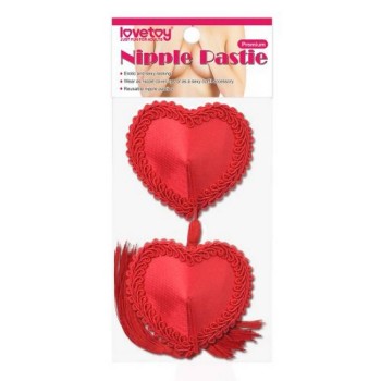 Διακοσμητικά Θηλών Με Κρόσσια - Lovetoy Red Heart Nipple Pasties