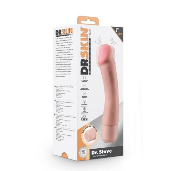 Ρεαλιστικός Δονητής Σιλικόνης - Dr. Steve Vibrating Dildo Beige 19cm Sex Toys 