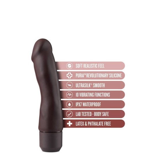 Ρεαλιστικός Δονητής Σιλικόνης - Dr. Steve Vibrating Dildo Brown 19cm Sex Toys 