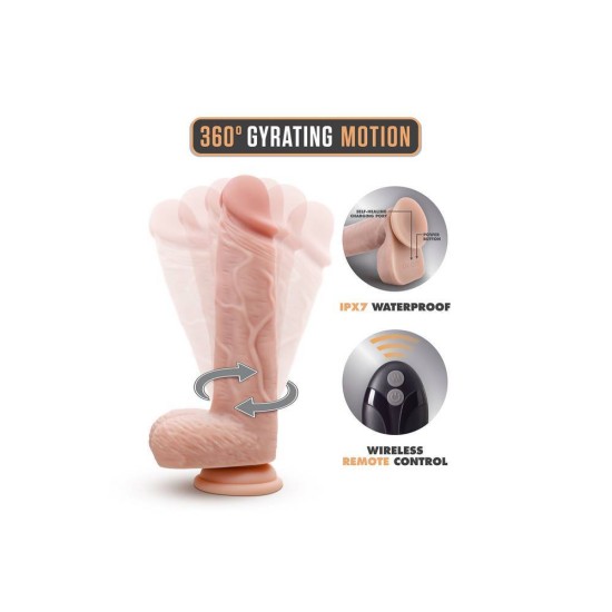 Ασύρματος Περιστρεφόμενος Δονητής - Dr. Ethan Remote Gyrating Dildo Beige 22cm Sex Toys 