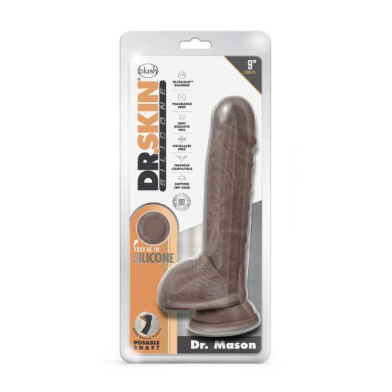 Ρεαλιστικό Πέος Σιλικόνης - Dr Mason Silicone Dildo Chocolate 23cm Sex Toys 