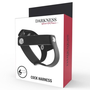 Δερμάτινο Δαχτυλίδι Για Πέος & Όρχεις – Darkness Leather Cock & Ball Harness Black