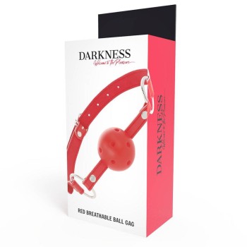Δερμάτινο Φίμωτρο Με Τρύπες - Darkness Red Breathable Ball Gag