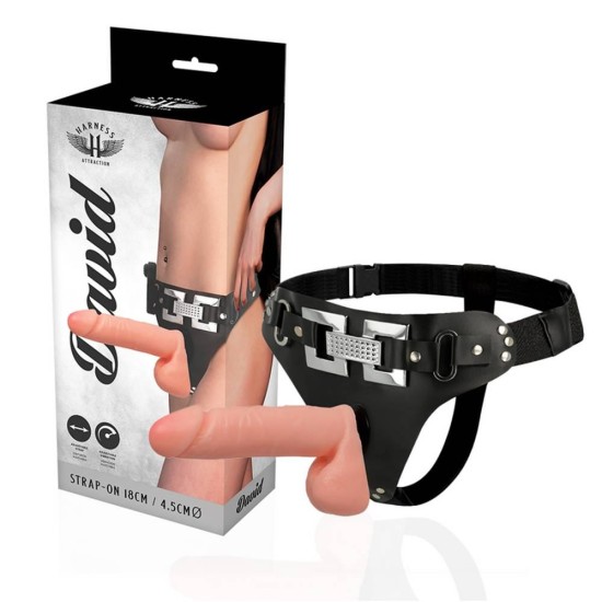 Ζώνη Με Δονούμενο Πέος - David Deluxe Strap On With Vibrating Dildo 18cm Sex Toys 