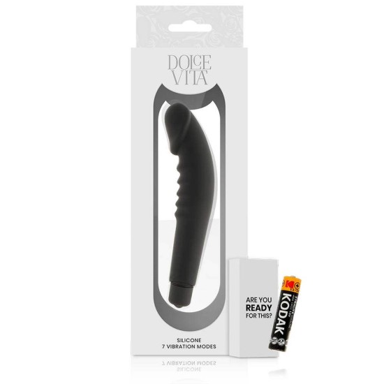 Ρεαλιστικός Δονητής Σημείου G - Realistic Pleasure Silicone Vibrator Black Sex Toys 