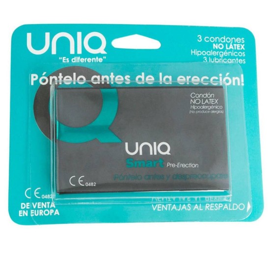 Προφυλακτικά Χωρίς Λάτεξ - Uniq Smart Pre Erection No Latex Condoms 3pcs Sex & Ομορφιά 