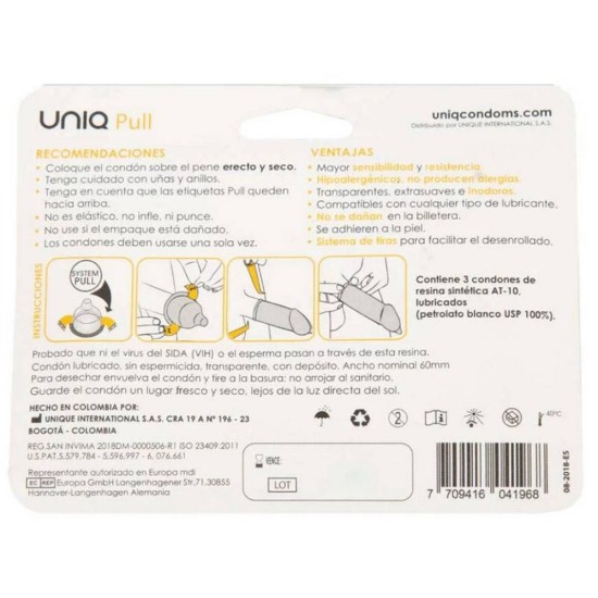 Uniq Pull No Latex Condoms With Strips 3pcs Sex & Beauty 