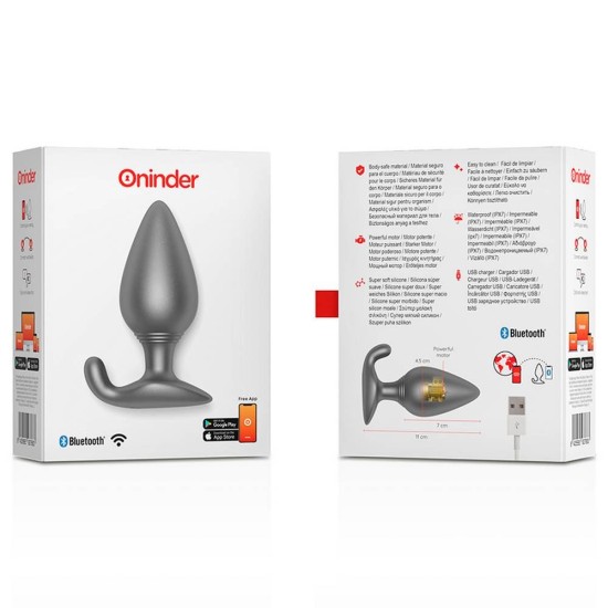 Oninder Remote Anal Plug With App Black Sex Toys