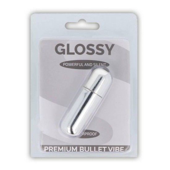 Glossy Premium Bullet Vibe 10 Functions Silver Sex Toys