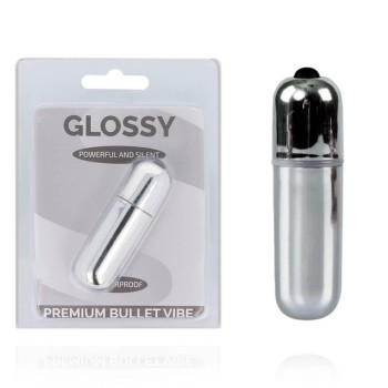 Glossy Premium Bullet Vibe 10 Functions Silver