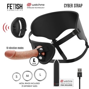 Cyber Strap Harness With Remote Control Dildo Large