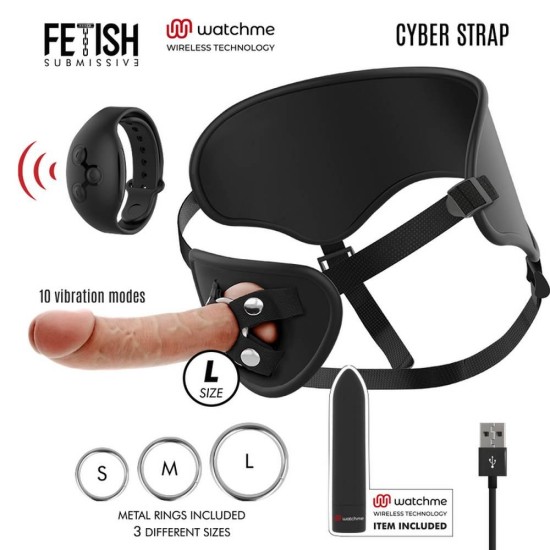 Cyber Strap Harness With Remote Control Dildo Large Sex Toys