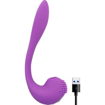 Διπλός Δονητής Με Αναρρόφηση - Ohmama Clit And G Spot Stimulating Vibe Purple