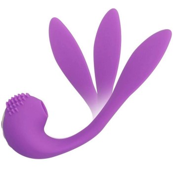 Διπλός Δονητής Με Αναρρόφηση - Ohmama Clit And G Spot Stimulating Vibe Purple