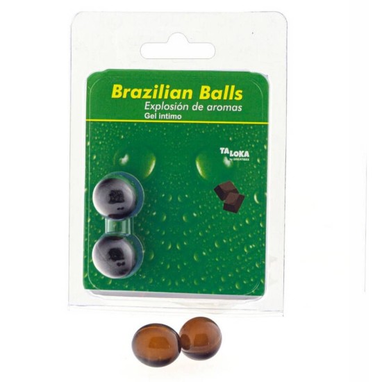 Μπάλες Με Λιπαντικό Σοκολάτα - Brazilian Balls With Chocolate Intimate Gel 2pcs Sex & Ομορφιά 