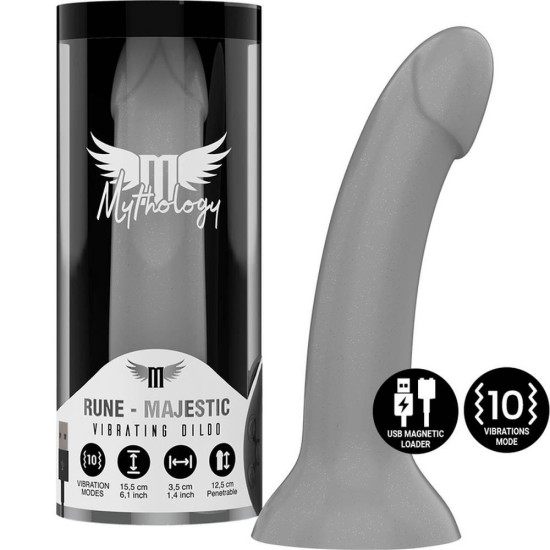 Δονούμενο Ομοίωμα Σιλικόνης - Rune Majestic Vibrating Dildo Small Sex Toys 