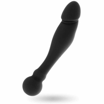 Ευλύγιστο Ομοίωμα Με Διπλό Άκρο - Ohmama Flexible Double Stimulating Dildo Black 18cm
