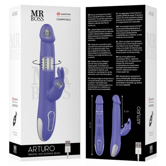 Rabbit Δονητής Με Περιστροφή - Arturo Rabbit Vibrator With Rotating Beads Sex Toys 