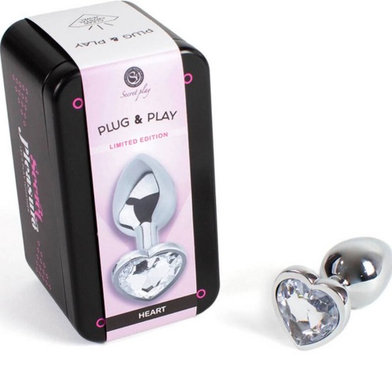 Σφήνα Αλουμινίου Με Κόσμημα - Plug & Play Limited Edition Heart Clear Sex Toys 