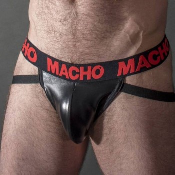 Σέξι Δερμάτινο Σπασουάρ - Macho MX25RC Leather Jockstrap Black/Red