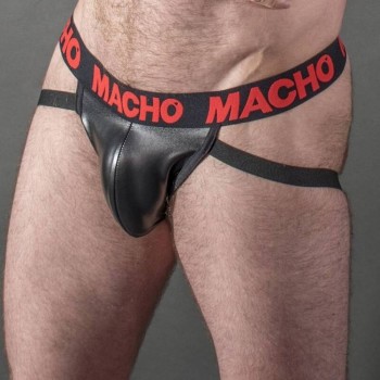 Σέξι Δερμάτινο Σπασουάρ - Macho MX25RC Leather Jockstrap Black/Red