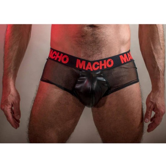 Macho MX24RN Leather Slip With Mesh Erotic Lingerie 