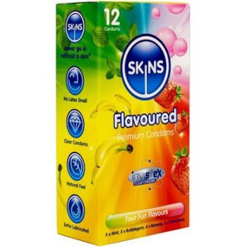 Προφυλακτικά Με Γεύσεις - Skins Flavoured Premium Condoms 12pcs