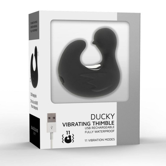 Επαναφορτιζόμενος Δονητής Δαχτύλου - Ducky Vibrating Thimble Black Sex Toys 