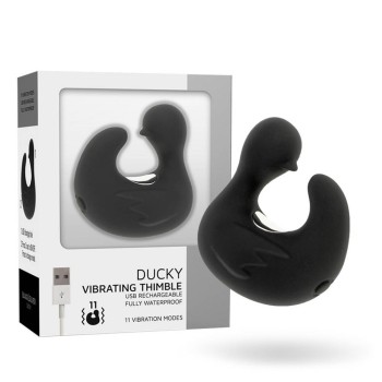 Επαναφορτιζόμενος Δονητής Δαχτύλου - Ducky Vibrating Thimble Black