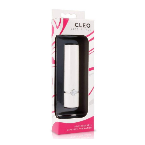 Επαναφορτιζόμενος Δονητής Κραγιόν - Cleo Rechargeable Lipstick Vibrator White Sex Toys 