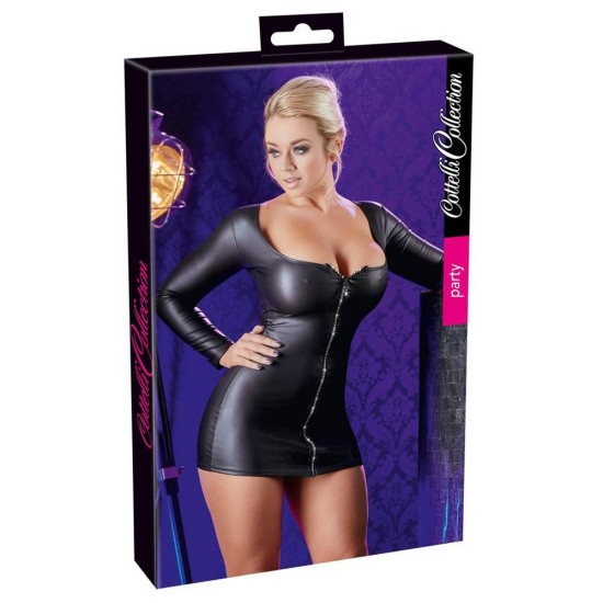 Cottelli Collection Mini Dress With Sparkly Zip Erotic Lingerie 