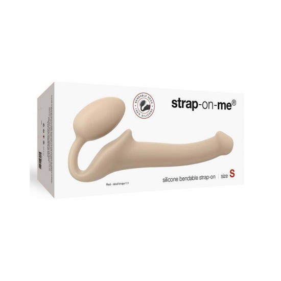 Διπλό Ομοίωμα Χωρίς Ζώνη - Strapless Bendable Strap On Beige Small Sex Toys 