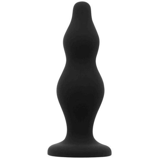 Ohmama Leveled Silicone Butt Plug Black 12cm Sex Toys