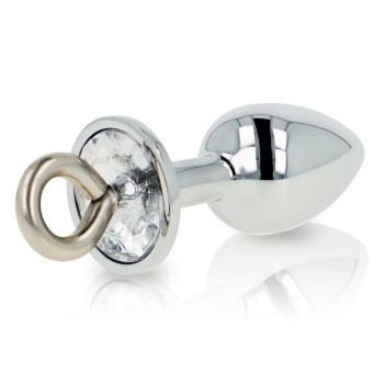 Metal Butt Plug With Jewel And Ring Small