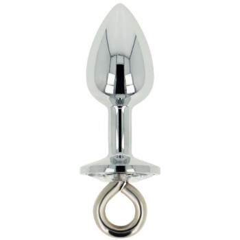 Σφήνα Με Κόσμημα Και Κρίκο - Metal Butt Plug With Jewel And Ring Small