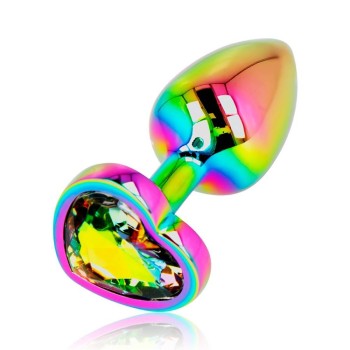 Σφήνα Με Κόσμημα Καρδιά - Ohmama Anal Plug Rainbow Heart Jewel Small