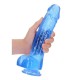 Crystal Clear Realistic Dildo With Balls Blue 25cm Sex Toys