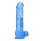 Μεγάλο Μαλακό Πέος - Crystal Clear Realistic Dildo With Balls Blue 25cm Sex Toys 