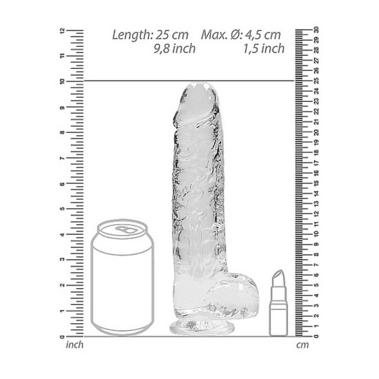 Crystal Clear Realistic Dildo With Balls Clear 22cm Sex Toys