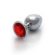 Metal Butt Plug Round Gem Large Ruby Red Sex Toys