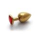 Metal Butt Plug Heart Gem Large Gold Red Sex Toys