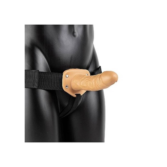 Κούφιο Πέος Με ζώνη - Realrock Hollow Strap On Brown 16cm Sex Toys 