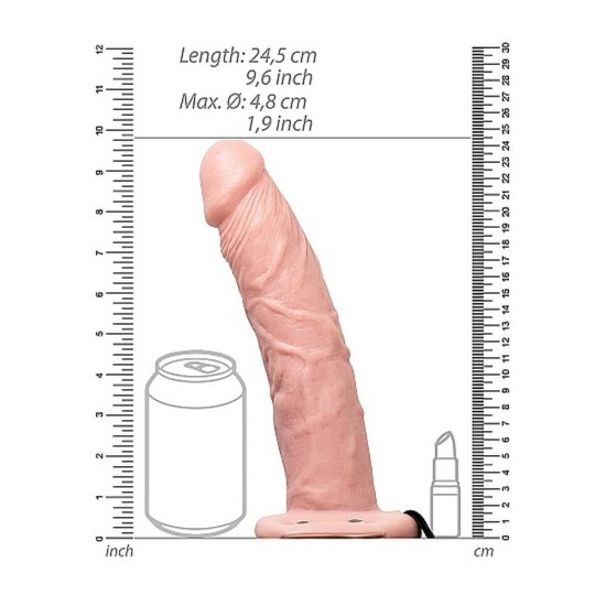 Κούφιο Πέος Με ζώνη - Realrock Hollow Strap On Beige 24cm Sex Toys 