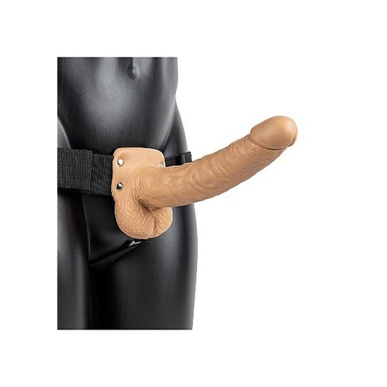 Realrock Hollow Strap On With Balls Brown 27cm Sex Toys