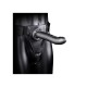 Κούφιο Ομοίωμα Με Ζώνη - Hollow Strap On Textured Curved Black 20cm Sex Toys 