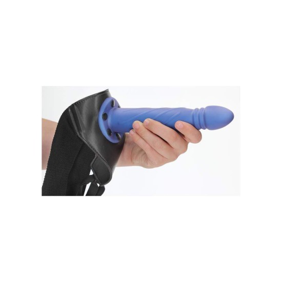 Hollow Strap On Twisted Metallic Blue 20cm Sex Toys
