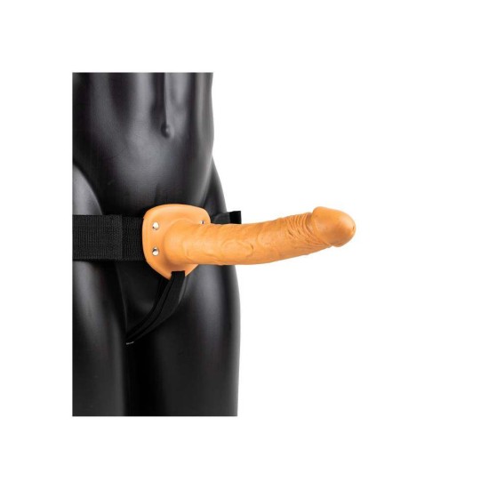 Κούφιο Πέος Με ζώνη - Realrock Hollow Strap On Brown 27cm Sex Toys 