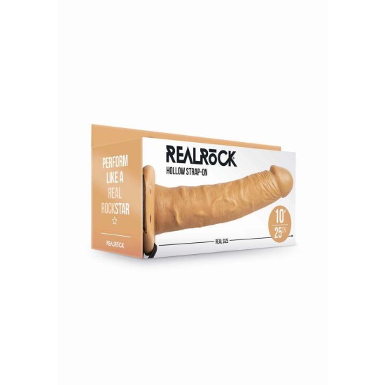 Realrock Hollow Strap On Brown 27cm Sex Toys