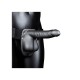 Hollow Strap On With Balls Ribbed Gunmetal 21cm Sex Toys