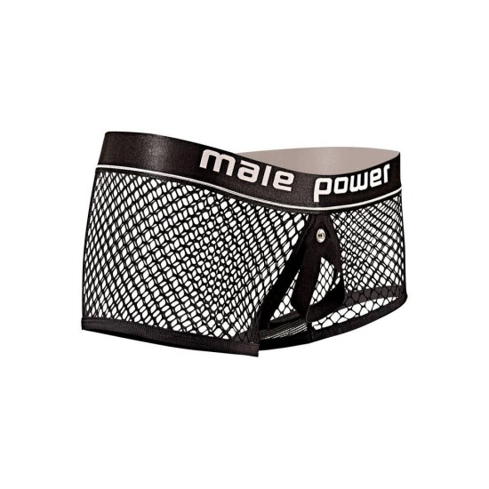 Μποξεράκι Με Δαχτυλίδι Πέους - Male Power Mini Cock Ring Short Black Ερωτικά Εσώρουχα 